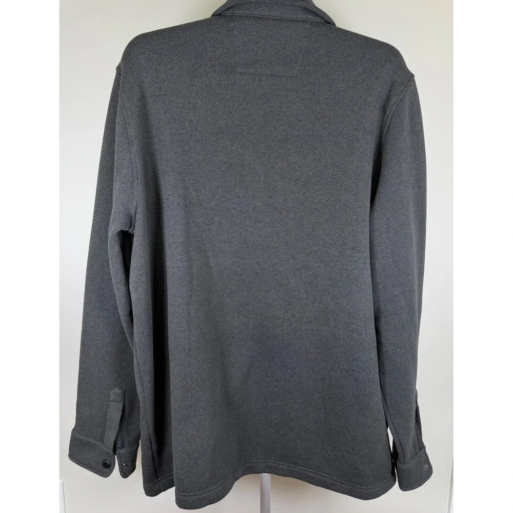 Banana Republic Polartec Fleece Shirt Jacket Mens XXL Tall Gray Snap Shacket